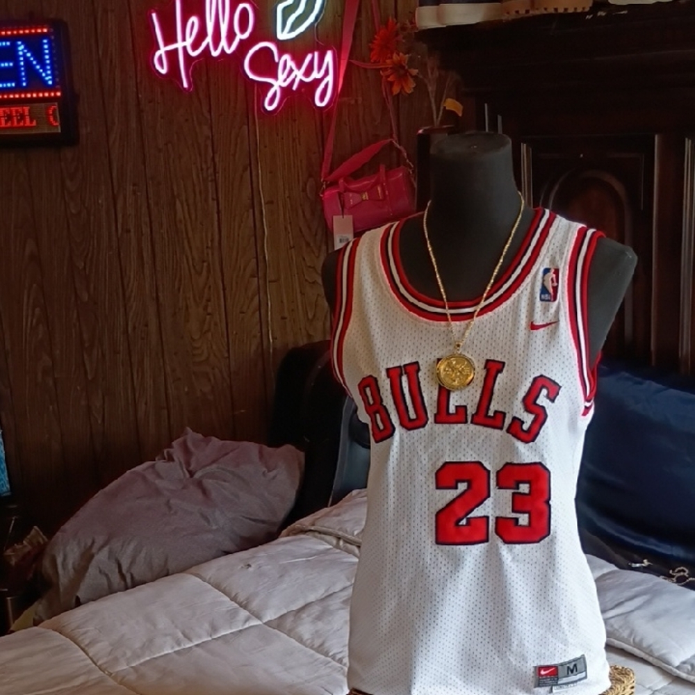 Nike White and Red Bulls Game Jersey